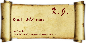Keul János névjegykártya